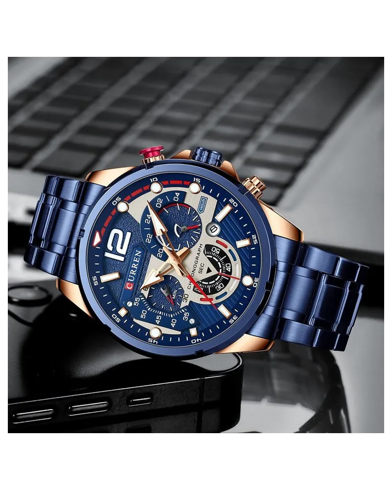 ZEGAREK MĘSKI CURREN 8395 (zc019e) - CHRONOGRAF