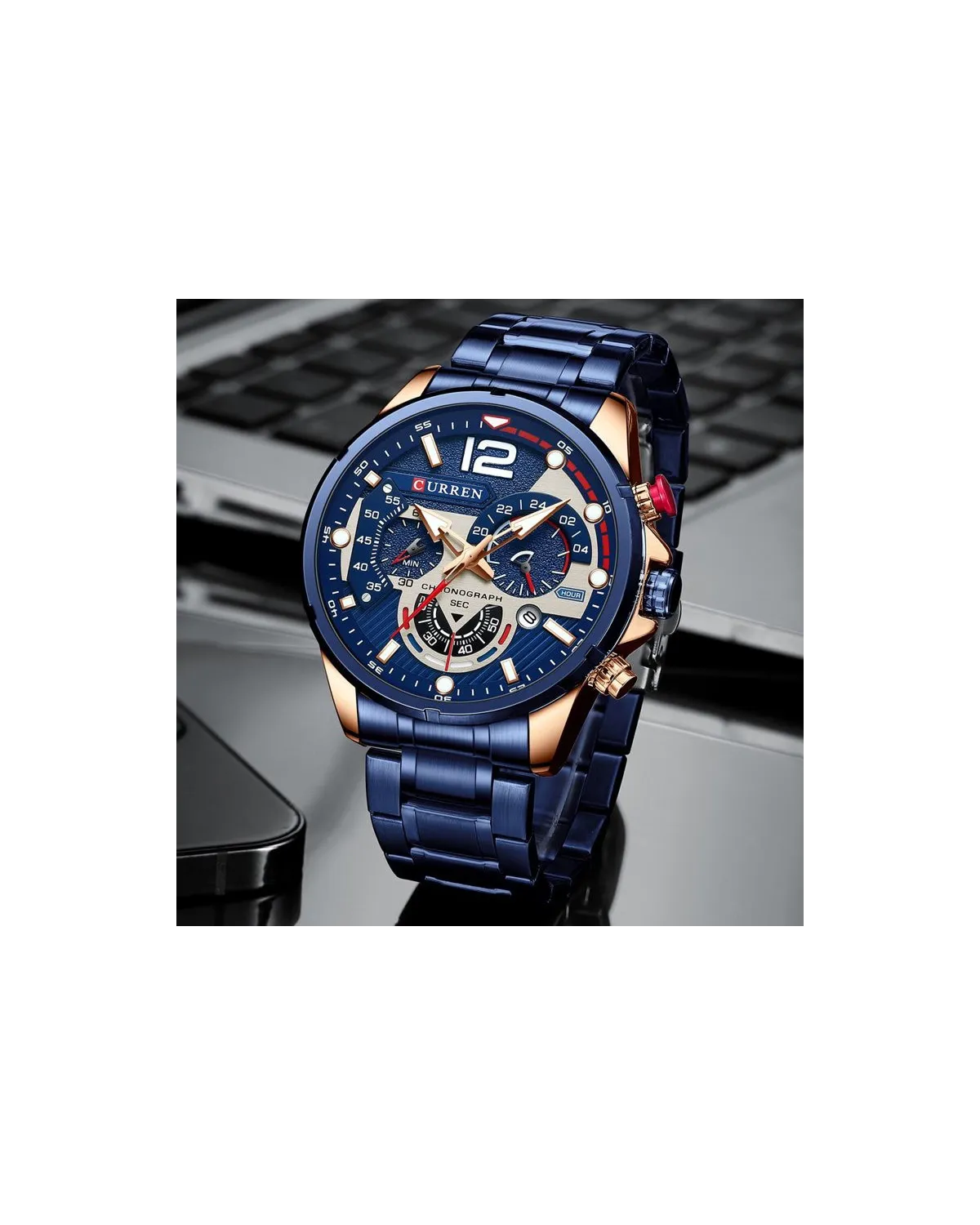 ZEGAREK MĘSKI CURREN 8395 (zc019e) - CHRONOGRAF