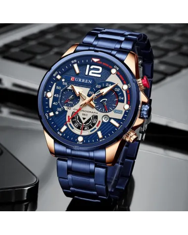 ZEGAREK MĘSKI CURREN 8395 (zc019e) - CHRONOGRAF