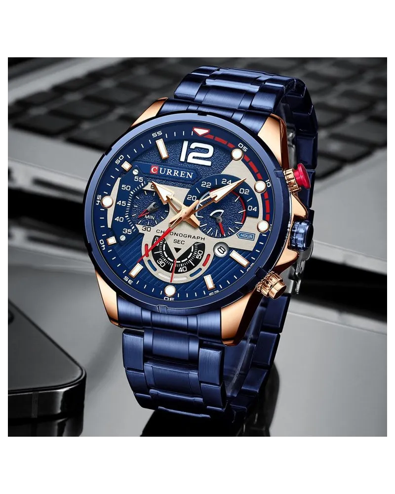 ZEGAREK MĘSKI CURREN 8395 (zc019e) - CHRONOGRAF