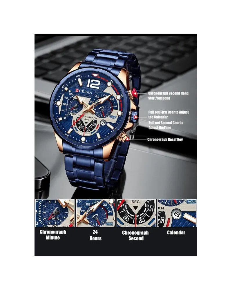 ZEGAREK MĘSKI CURREN 8395 (zc019e) - CHRONOGRAF