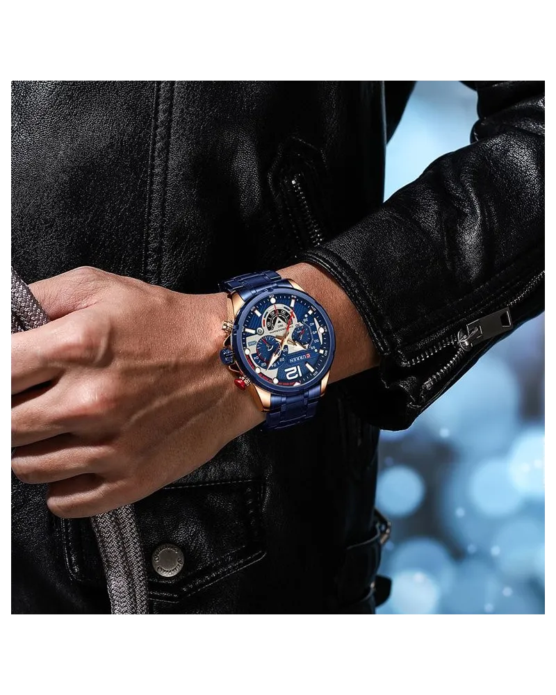 ZEGAREK MĘSKI CURREN 8395 (zc019e) - CHRONOGRAF