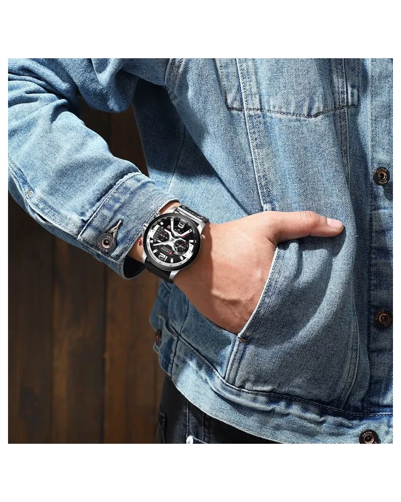 ZEGAREK MĘSKI CURREN 8329 (zc027a) - CHRONOGRAF + BOX
