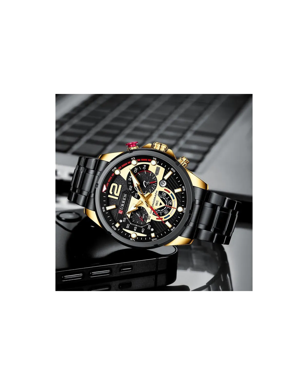 ZEGAREK MĘSKI CURREN 8395 (zc019d) - CHRONOGRAF
