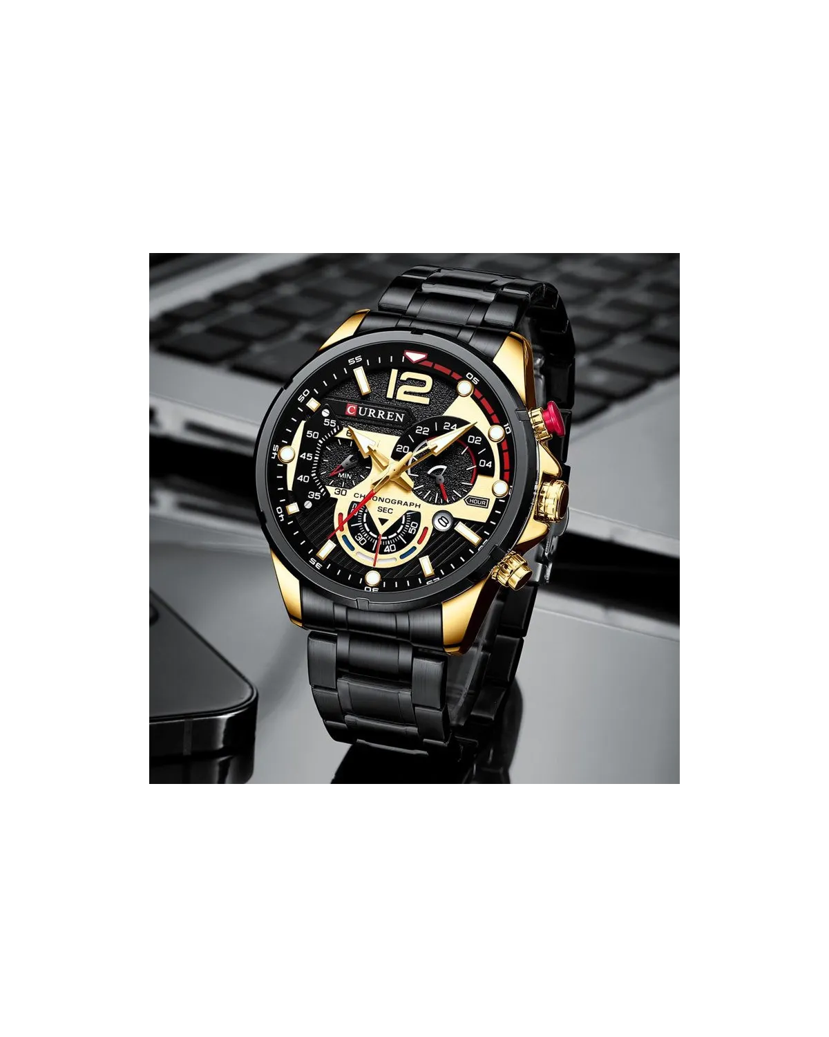 ZEGAREK MĘSKI CURREN 8395 (zc019d) - CHRONOGRAF