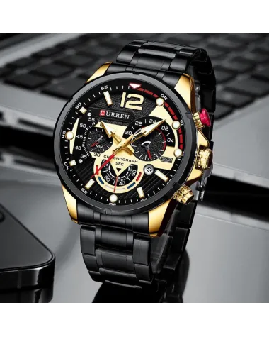 ZEGAREK MĘSKI CURREN 8395 (zc019d) - CHRONOGRAF