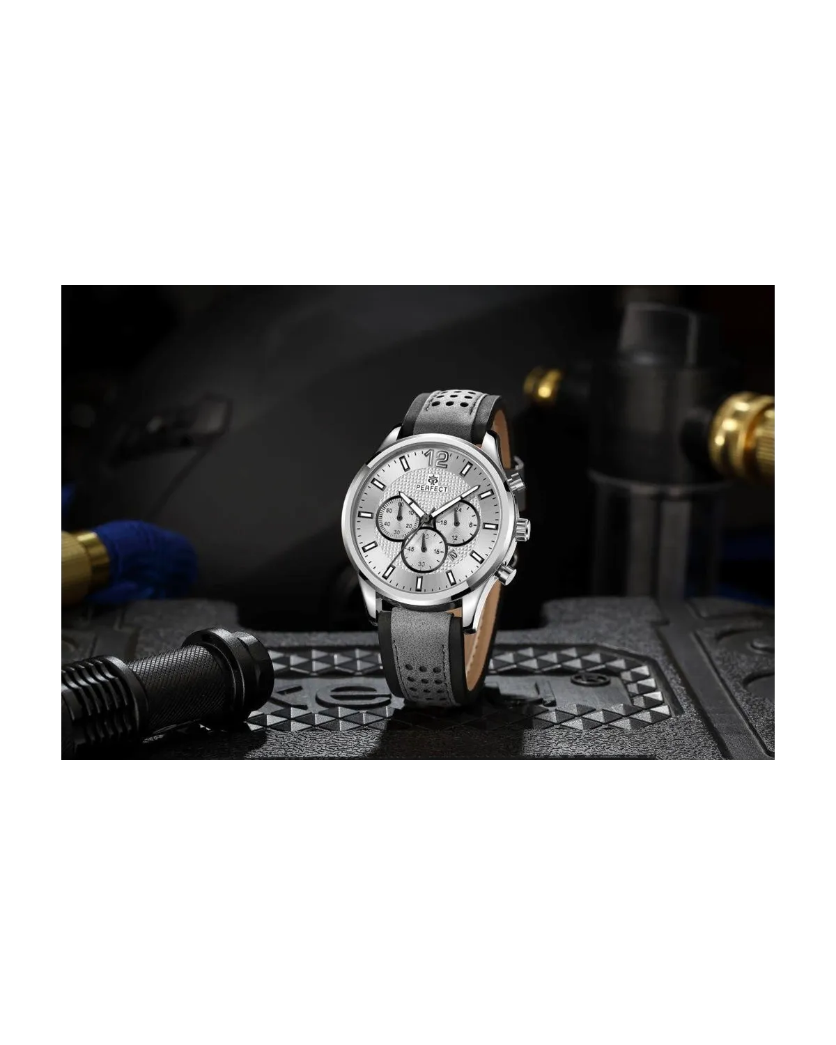 ZEGAREK MĘSKI PERFECT CH01L - CHRONOGRAF (zp354f) + BOX ZEGAREK MĘSKI PERFECT CH01L - CHRONOGRAF (zp354f) + BOX
