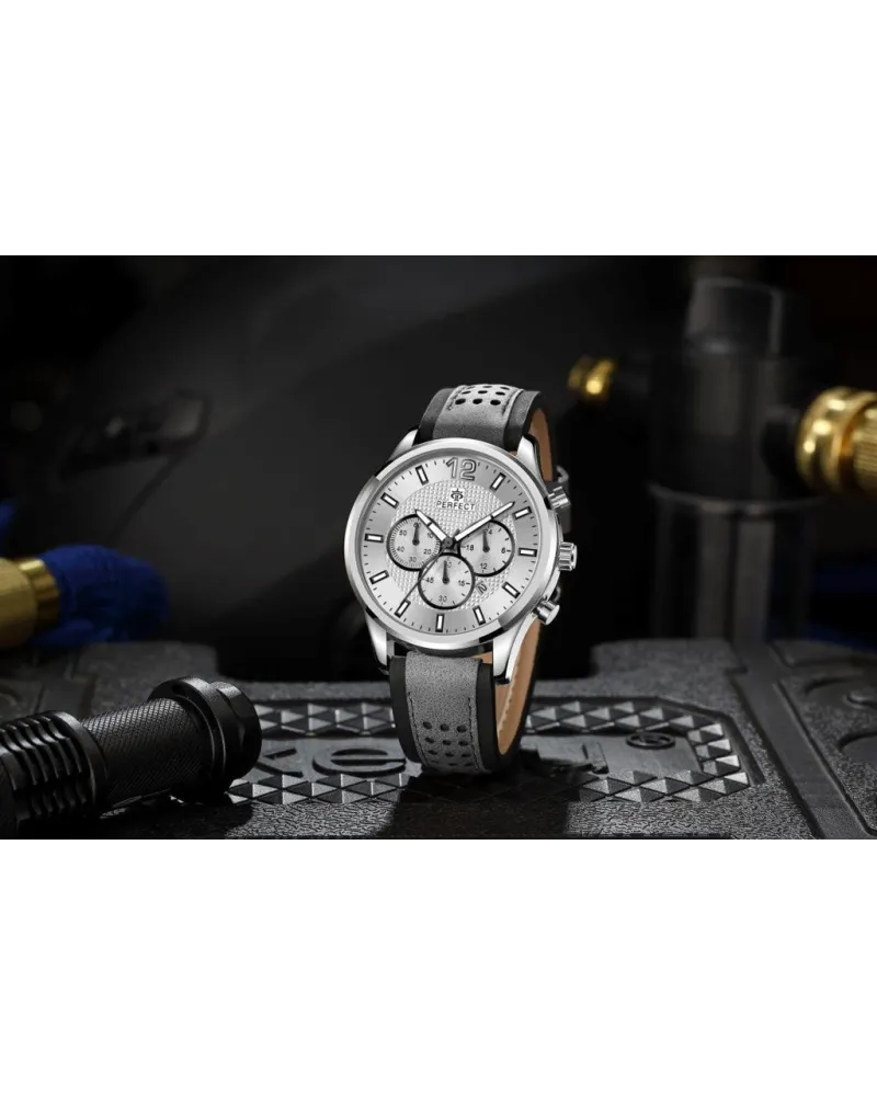 ZEGAREK MĘSKI PERFECT CH01L - CHRONOGRAF (zp354f) + BOX ZEGAREK MĘSKI PERFECT CH01L - CHRONOGRAF (zp354f) + BOX