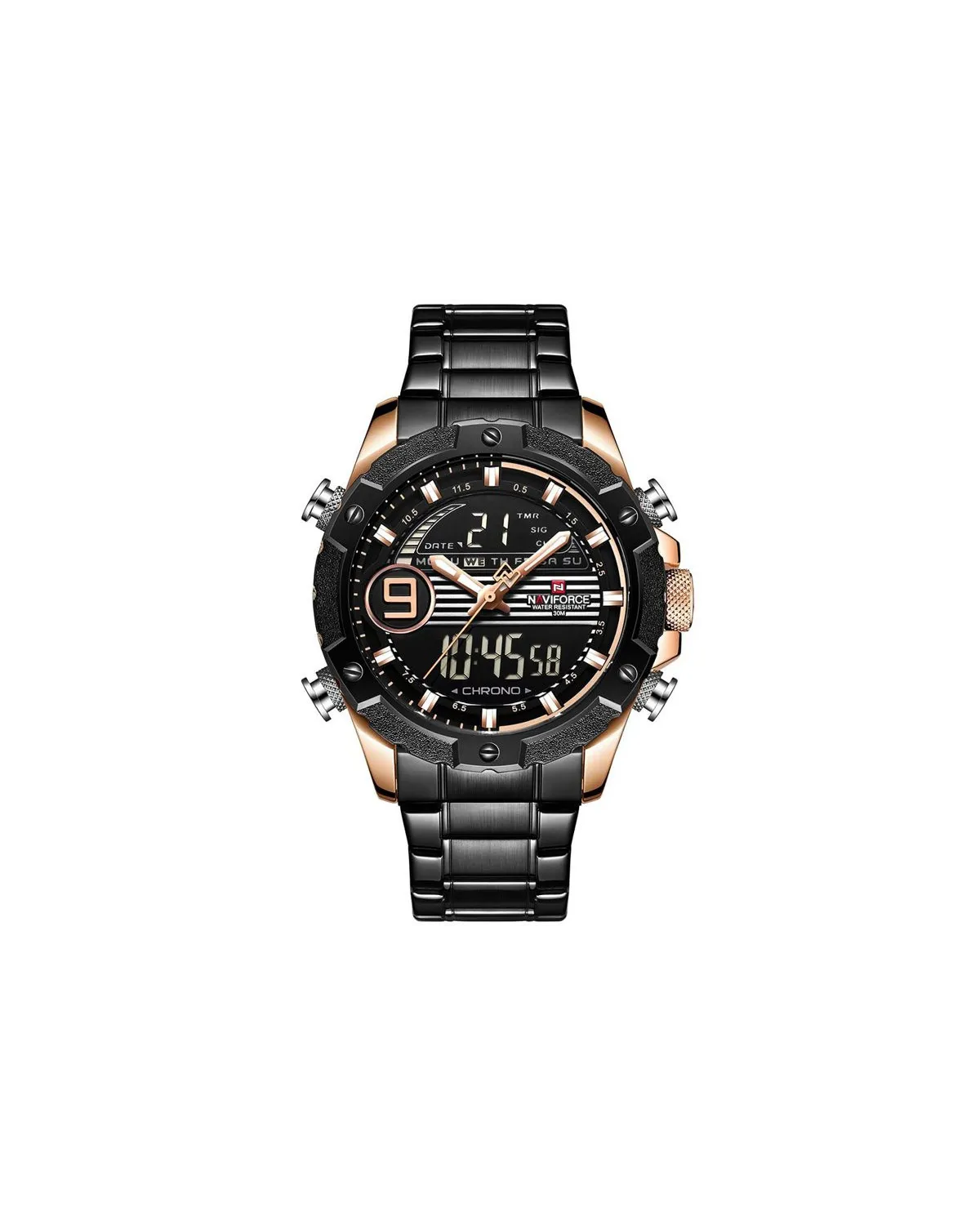 ZEGAREK MĘSKI NAVIFORCE - NF9146S (zn089c) - black/rosegold + BOX ZEGAREK MĘSKI NAVIFORCE - NF9146S (zn089c) - black/rosegold + BOX