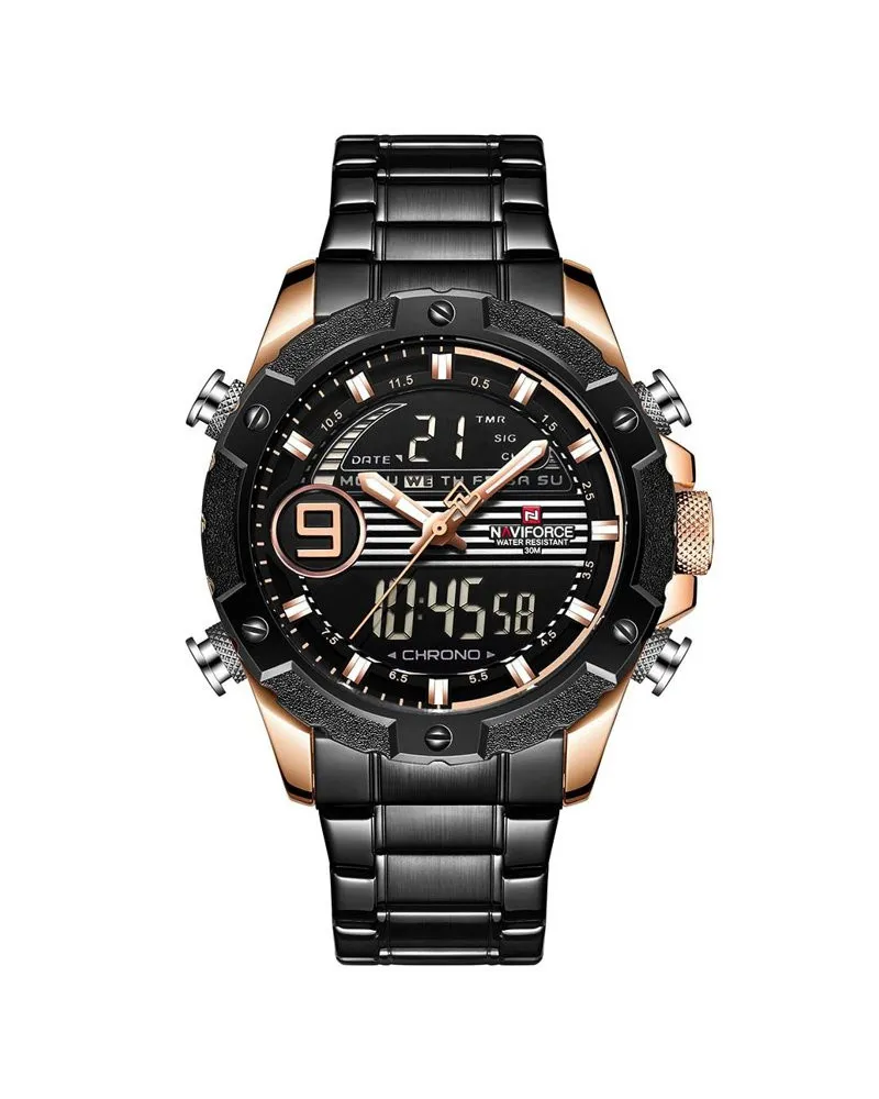 ZEGAREK MĘSKI NAVIFORCE - NF9146S (zn089c) - black/rosegold + BOX ZEGAREK MĘSKI NAVIFORCE - NF9146S (zn089c) - black/rosegold + BOX