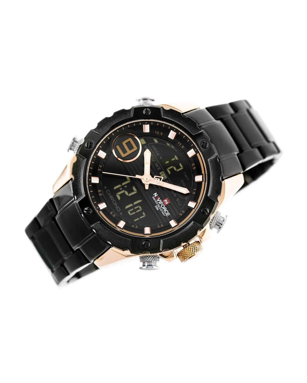 ZEGAREK MĘSKI NAVIFORCE - NF9146S (zn089c) - black/rosegold + BOX ZEGAREK MĘSKI NAVIFORCE - NF9146S (zn089c) - black/rosegold + BOX