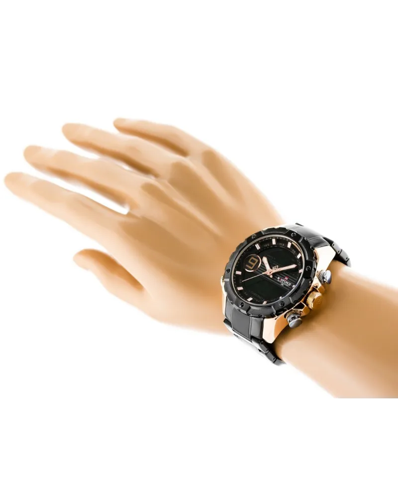 ZEGAREK MĘSKI NAVIFORCE - NF9146S (zn089c) - black/rosegold + BOX ZEGAREK MĘSKI NAVIFORCE - NF9146S (zn089c) - black/rosegold + BOX