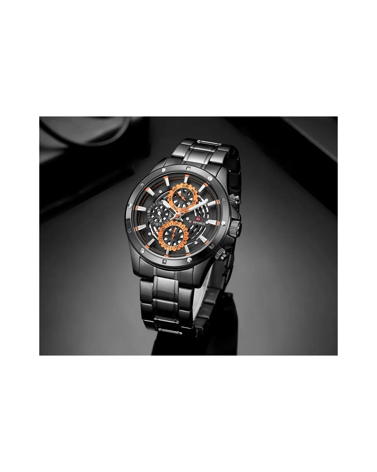 ZEGAREK MĘSKI NAVIFORCE - NF9149 (zn090a) black / orange + BOX