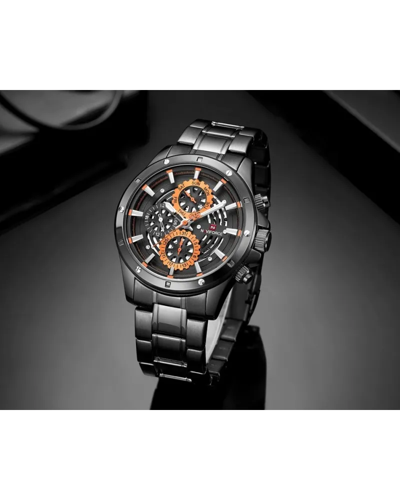 ZEGAREK MĘSKI NAVIFORCE - NF9149 (zn090a) black / orange + BOX
