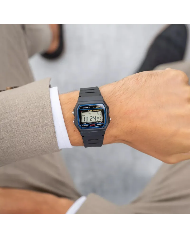 ZEGAREK MĘSKI CASIO F-91W-1YER (zd086a) - KLASYKA + BOX
