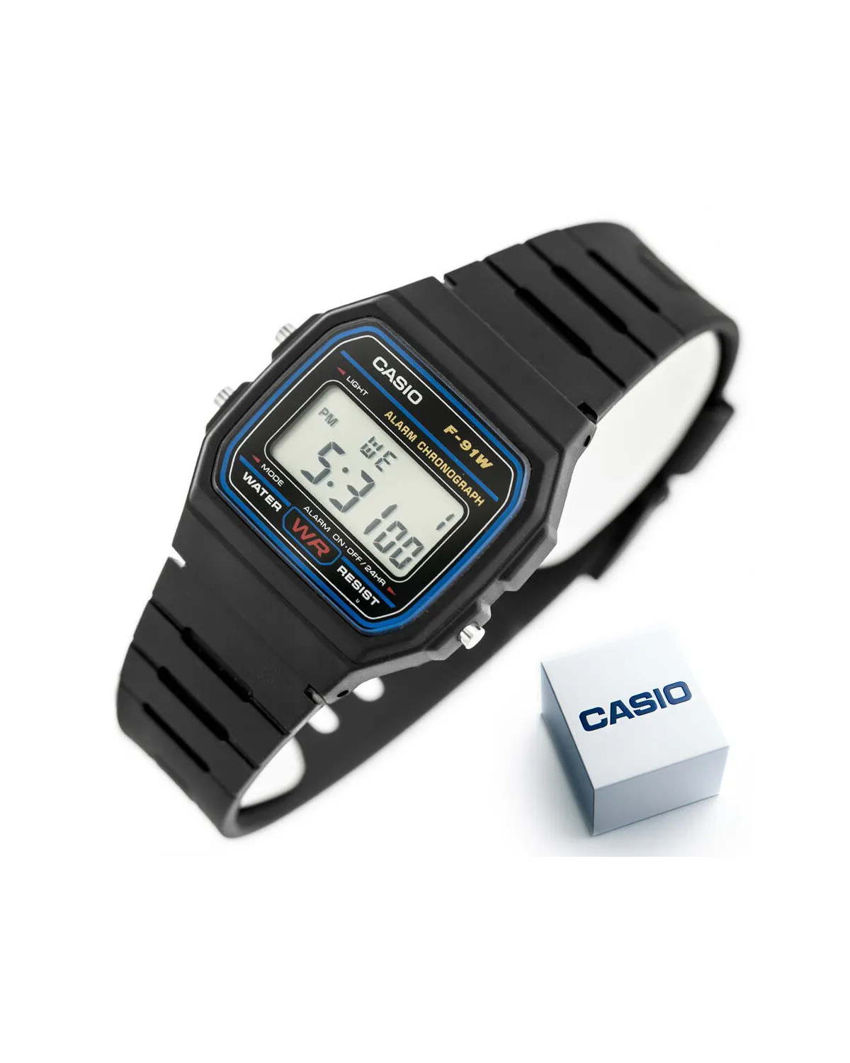 ZEGAREK MĘSKI CASIO F-91W-1YER (zd086a) - KLASYKA + BOX