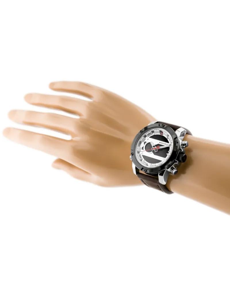 ZEGAREK MĘSKI NAVIFORCE - NF9097 (zn043a) - brown/silver