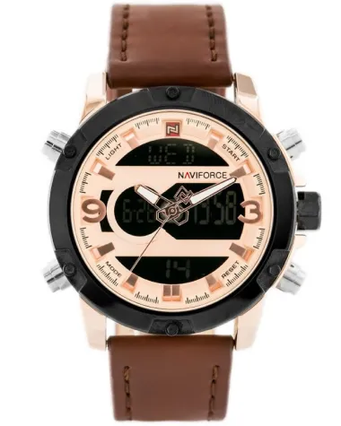 ZEGAREK MĘSKI NAVIFORCE - NF9097 (zn043e) - brown/rosegold