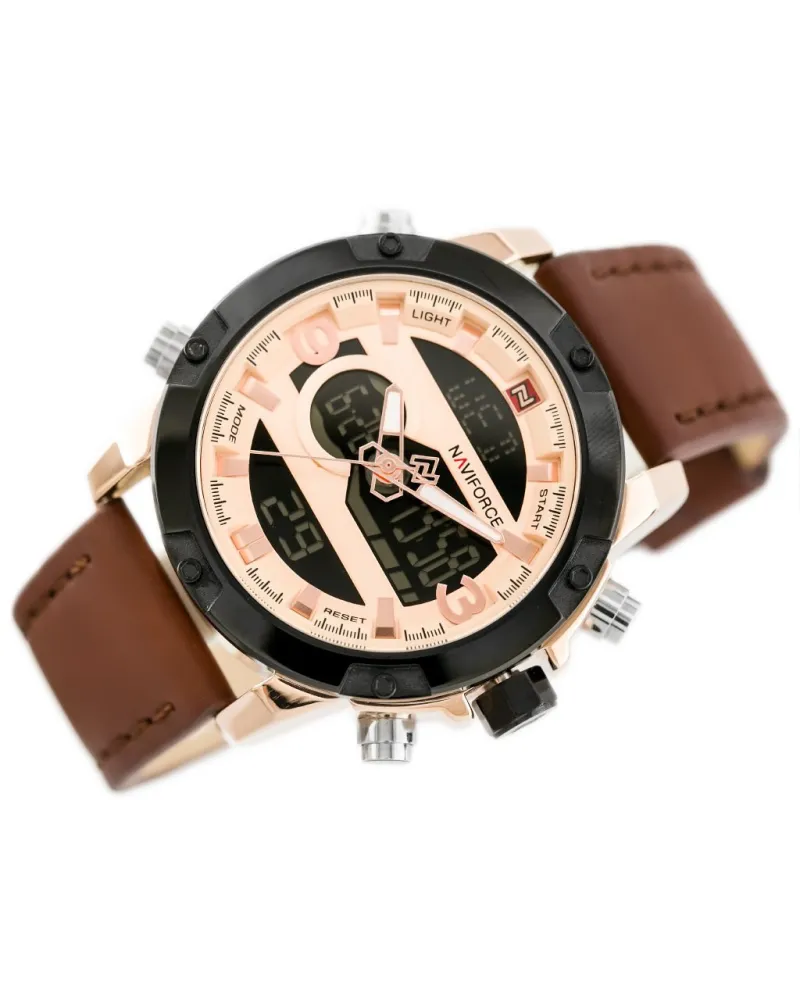 ZEGAREK MĘSKI NAVIFORCE - NF9097 (zn043e) - brown/rosegold