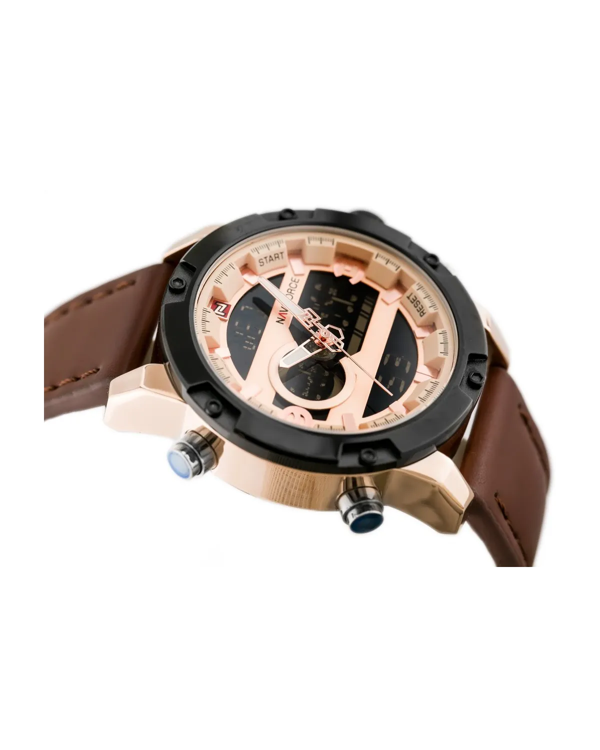 ZEGAREK MĘSKI NAVIFORCE - NF9097 (zn043e) - brown/rosegold