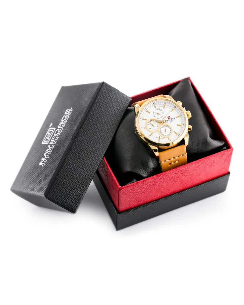 ZEGAREK MĘSKI NAVIFORCE - NF9148 (zn085b) gold + BOX ZEGAREK MĘSKI NAVIFORCE - NF9148 (zn085b) gold + BOX