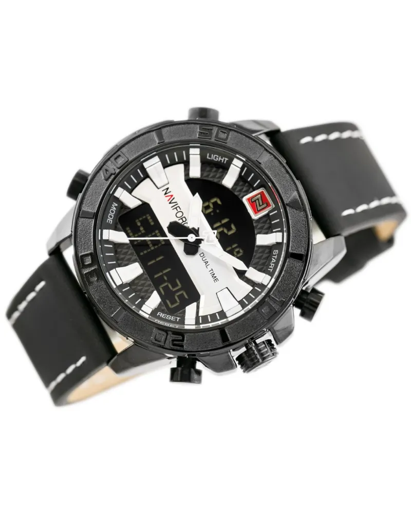 ZEGAREK MĘSKI NAVIFORCE - NF9114 (zn046a) - black/silver ZEGAREK MĘSKI NAVIFORCE - NF9114 (zn046a) - black/silver