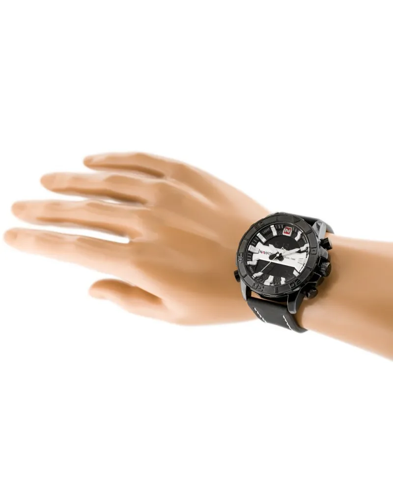 ZEGAREK MĘSKI NAVIFORCE - NF9114 (zn046a) - black/silver ZEGAREK MĘSKI NAVIFORCE - NF9114 (zn046a) - black/silver