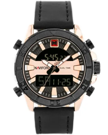 ZEGAREK MĘSKI NAVIFORCE - NF9114 (zn046d) - black/rosegold