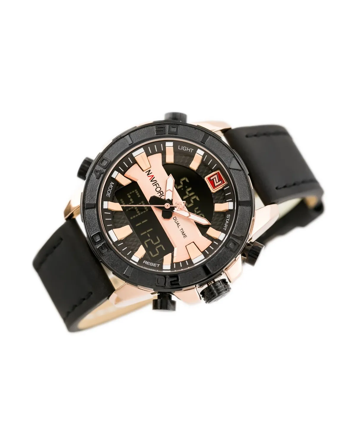 ZEGAREK MĘSKI NAVIFORCE - NF9114 (zn046d) - black/rosegold