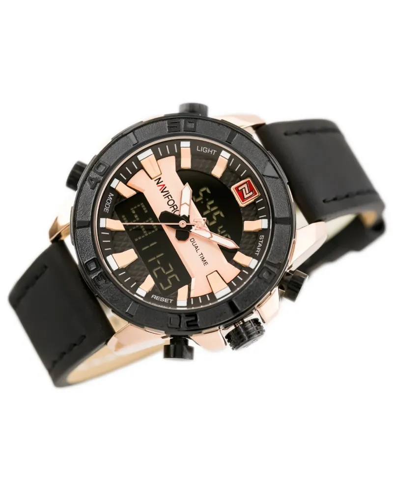 ZEGAREK MĘSKI NAVIFORCE - NF9114 (zn046d) - black/rosegold