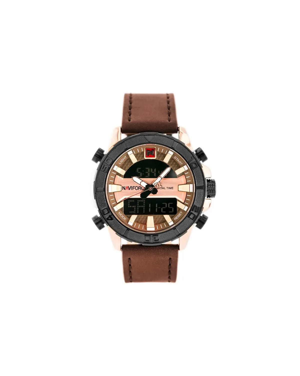 ZEGAREK MĘSKI NAVIFORCE - NF9114 (zn046e) - brown/rosegold