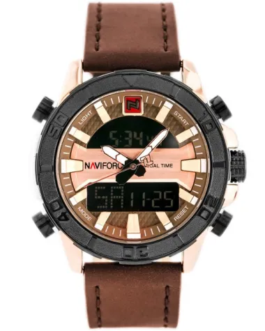 ZEGAREK MĘSKI NAVIFORCE - NF9114 (zn046e) - brown/rosegold