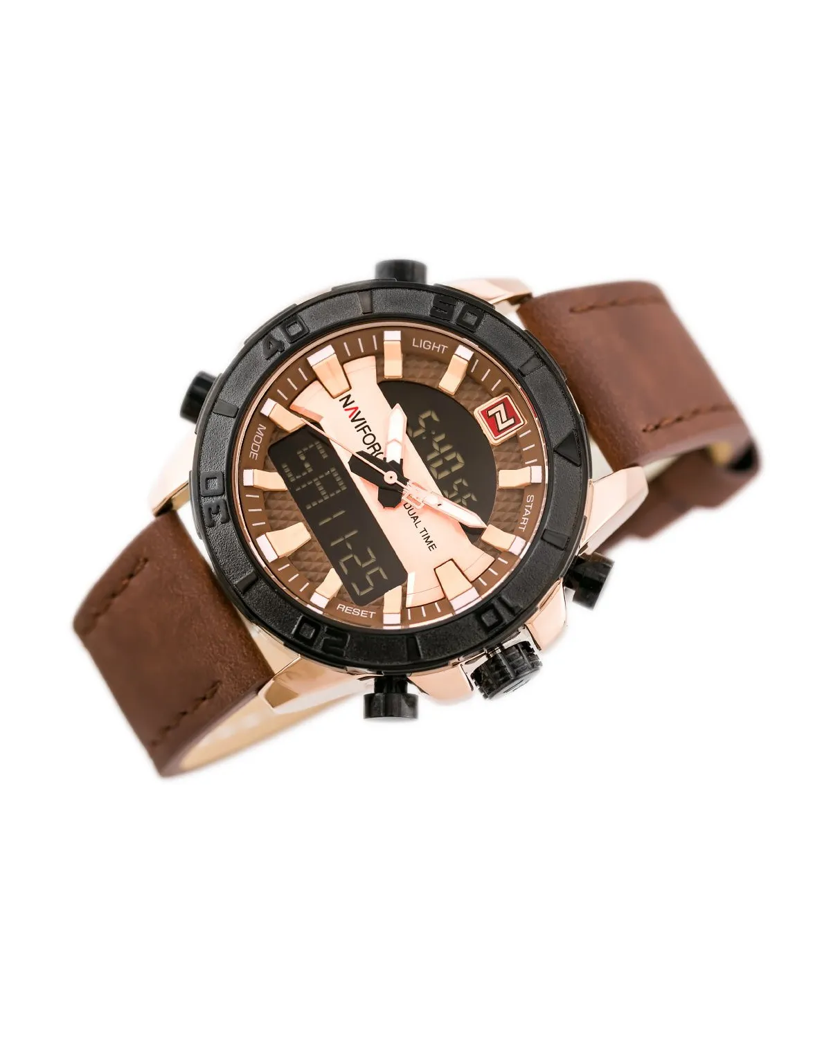 ZEGAREK MĘSKI NAVIFORCE - NF9114 (zn046e) - brown/rosegold