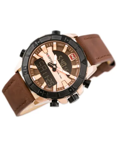ZEGAREK MĘSKI NAVIFORCE - NF9114 (zn046e) - brown/rosegold
