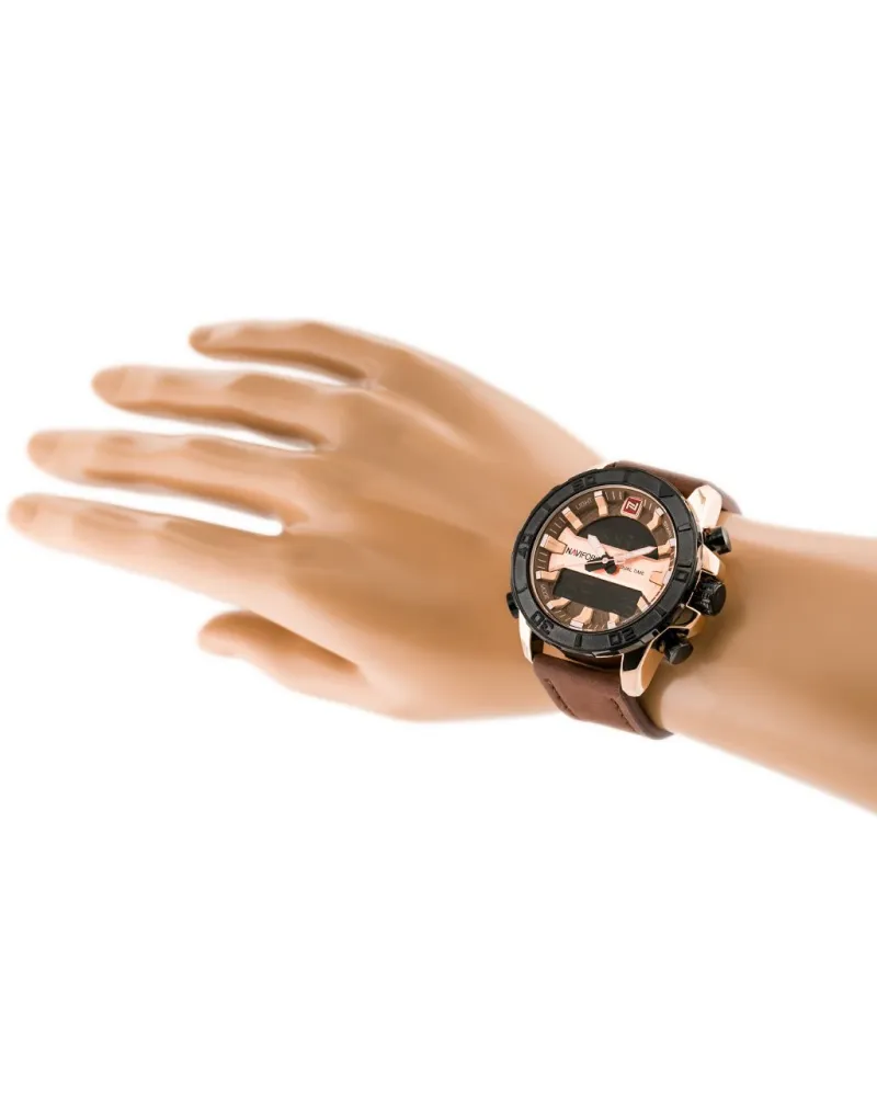 ZEGAREK MĘSKI NAVIFORCE - NF9114 (zn046e) - brown/rosegold
