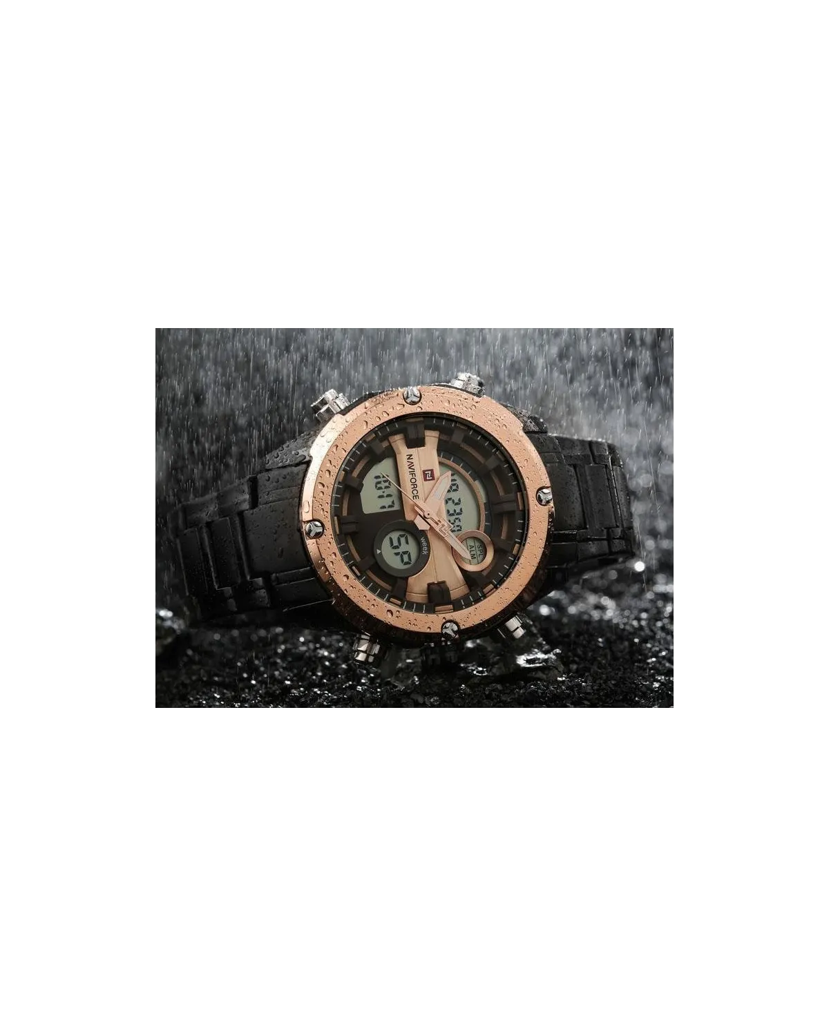 ZEGAREK MĘSKI NAVIFORCE GLOCK - (zn039d) - black/rosegold
