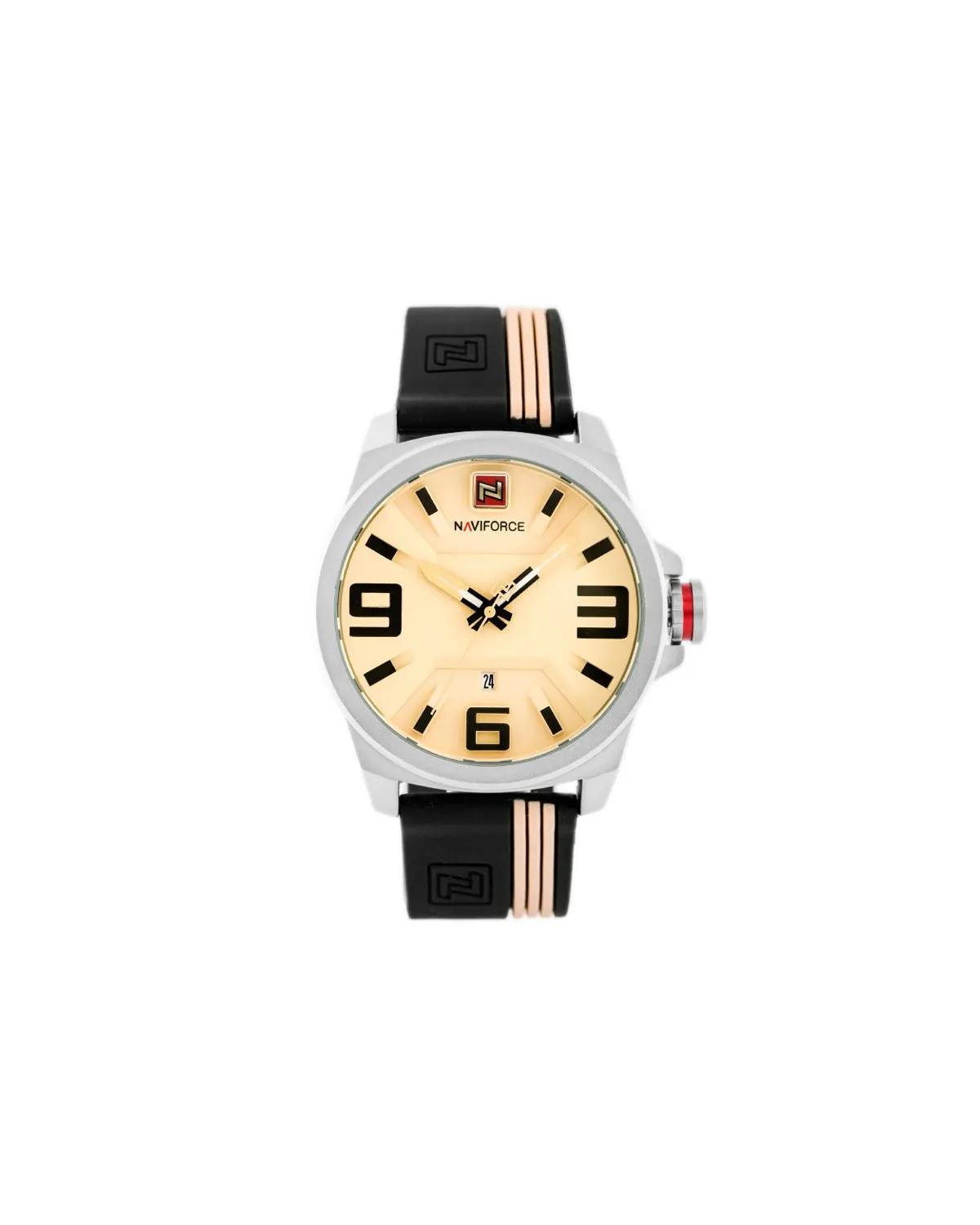 ZEGAREK MĘSKI NAVIFORCE - NF9098 (zn045a) - beige/black