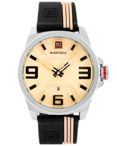 ZEGAREK MĘSKI NAVIFORCE - NF9098 (zn045a) - beige/black