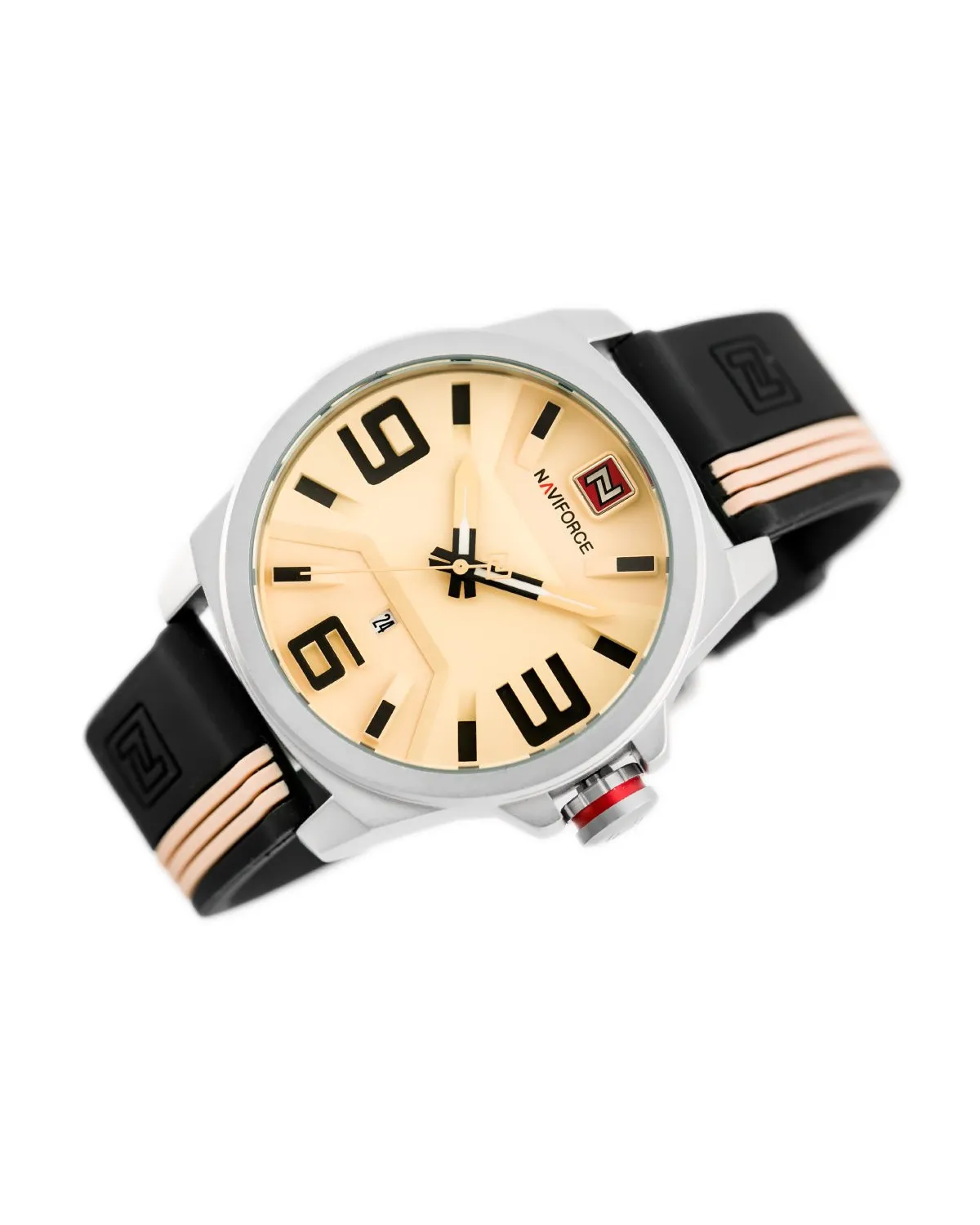 ZEGAREK MĘSKI NAVIFORCE - NF9098 (zn045a) - beige/black