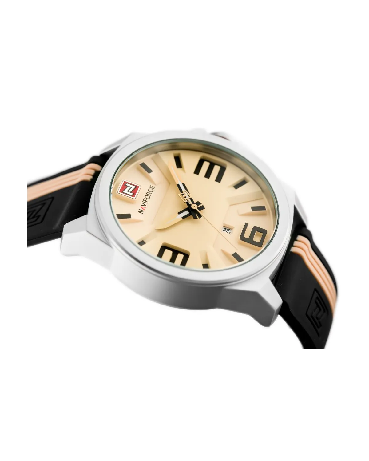 ZEGAREK MĘSKI NAVIFORCE - NF9098 (zn045a) - beige/black