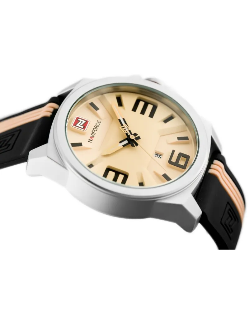 ZEGAREK MĘSKI NAVIFORCE - NF9098 (zn045a) - beige/black