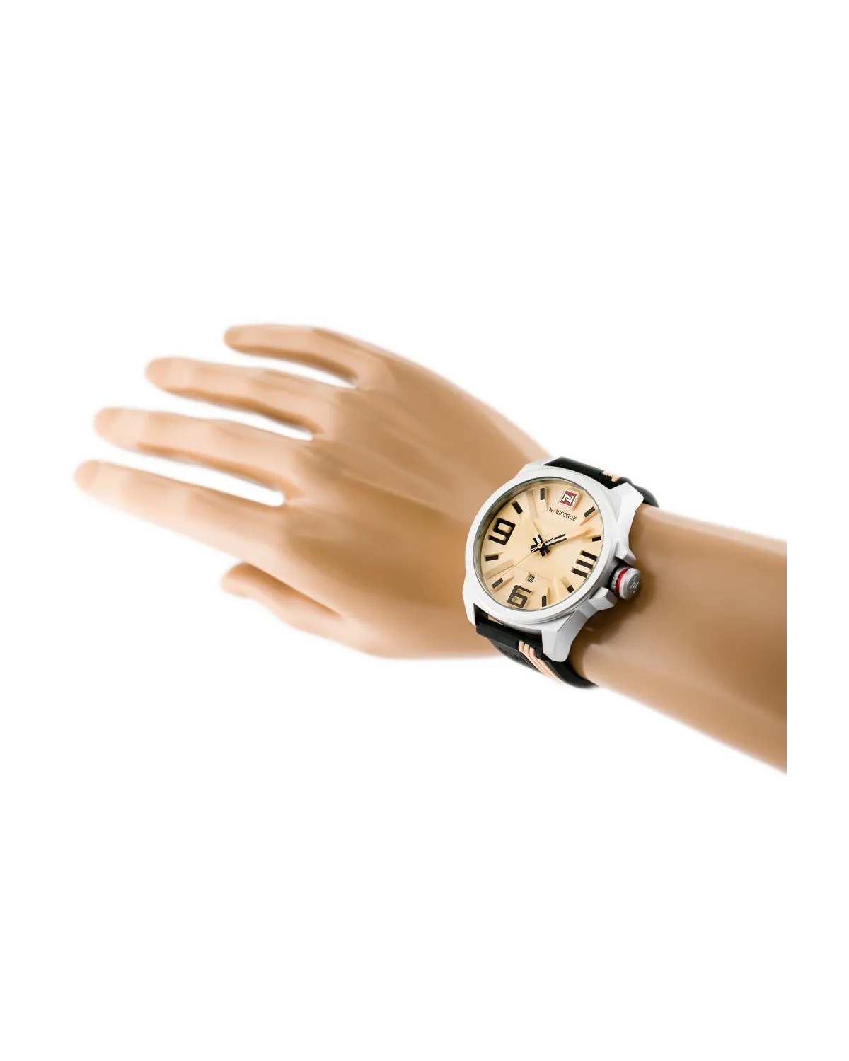 ZEGAREK MĘSKI NAVIFORCE - NF9098 (zn045a) - beige/black