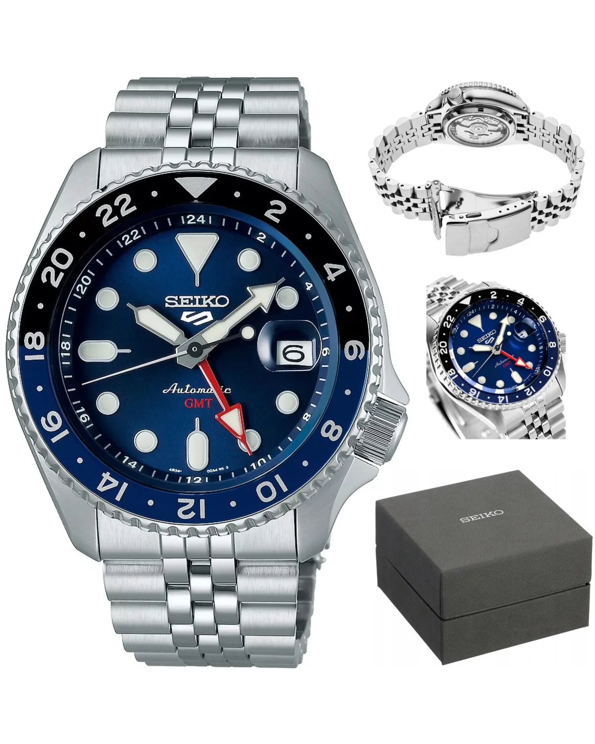ZEGAREK MĘSKI SEIKO 5 SPORTS SSK003K1 GMT AUTOMAT WR100 + BOX ZEGAREK MĘSKI SEIKO 5 SPORTS SSK003K1 GMT AUTOMAT WR100 + BOX
