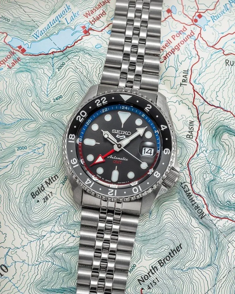 ZEGAREK MĘSKI SEIKO 5 SPORTS SSK019K1 GMT AUTOMAT + BOX ZEGAREK MĘSKI SEIKO 5 SPORTS SSK019K1 GMT AUTOMAT + BOX