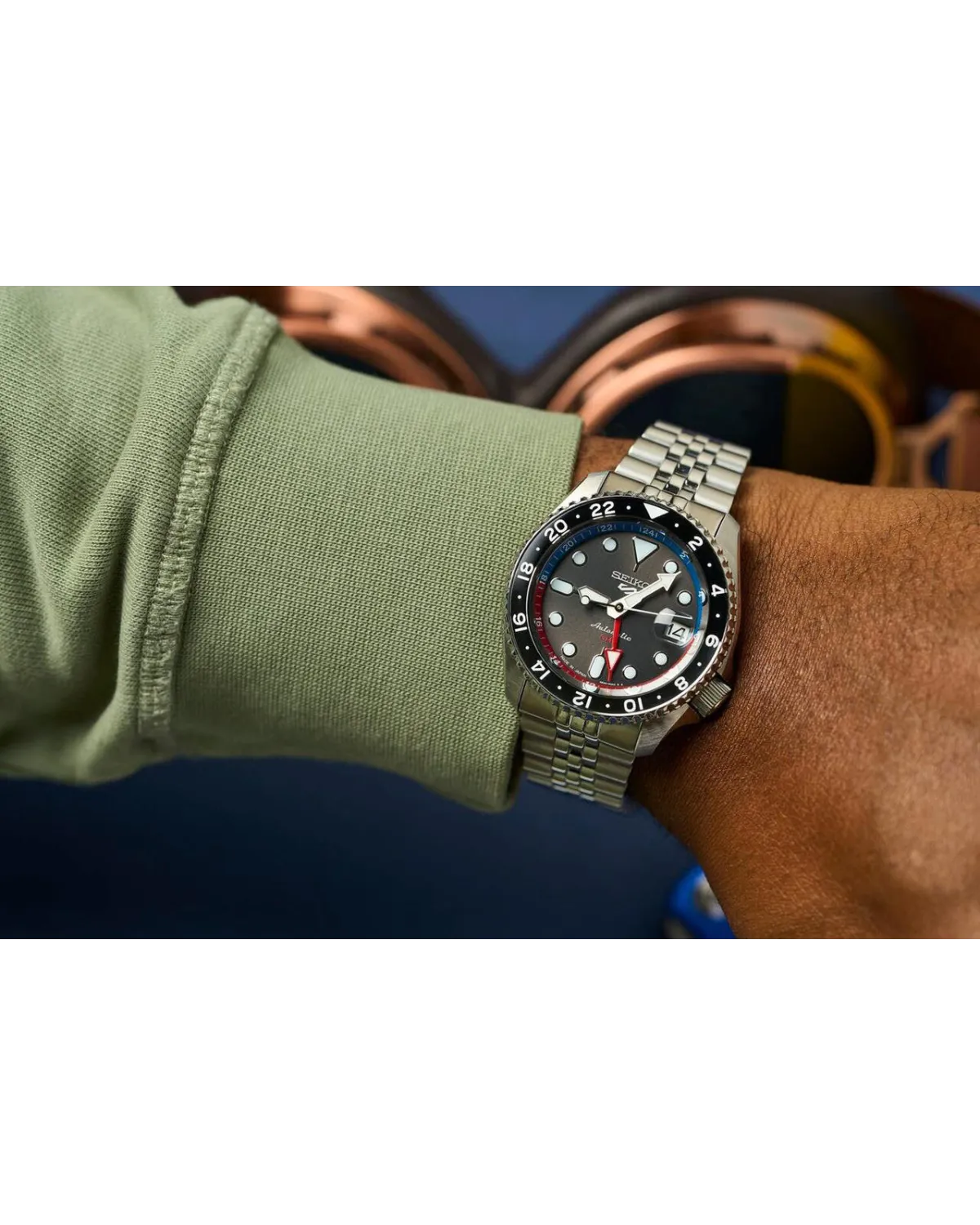 ZEGAREK MĘSKI SEIKO 5 SPORTS SSK019K1 GMT AUTOMAT + BOX ZEGAREK MĘSKI SEIKO 5 SPORTS SSK019K1 GMT AUTOMAT + BOX