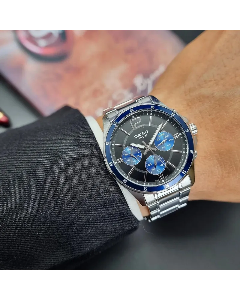 ZEGAREK MĘSKI CASIO MTP-1374D-2AV (zd063c) + BOX