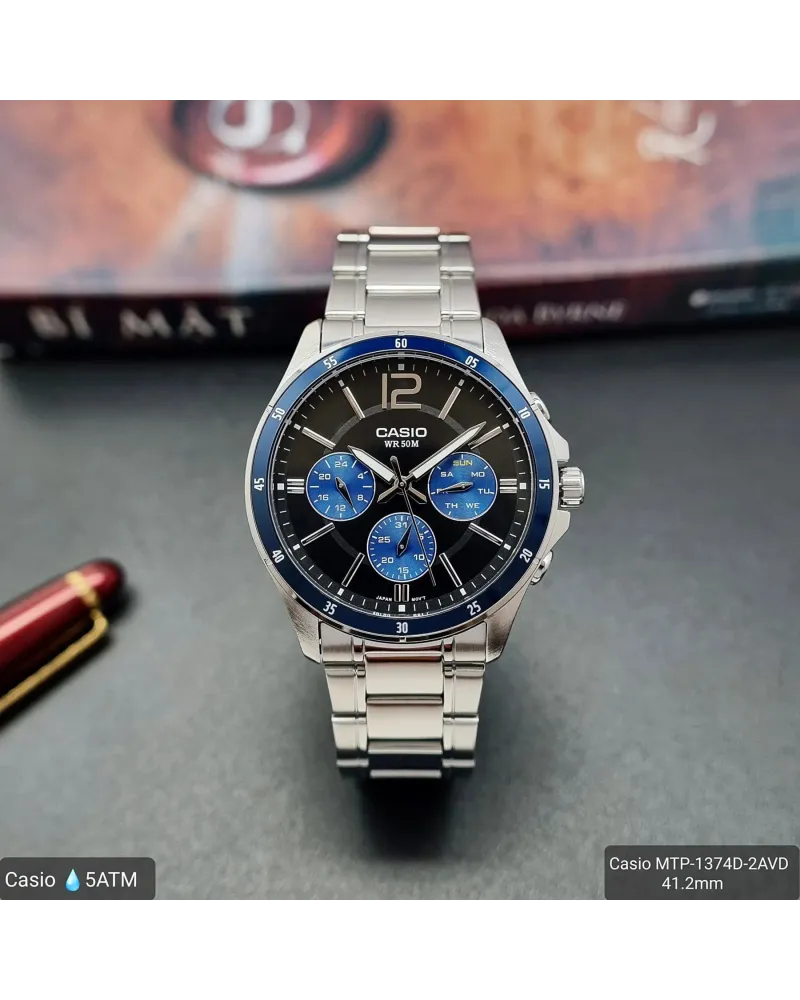 ZEGAREK MĘSKI CASIO MTP-1374D-2AV (zd063c) + BOX