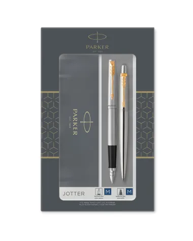 Zestaw upominkowy Duo Pi&oacute;ro+Długopis Jotter stalowy GT (2093257)