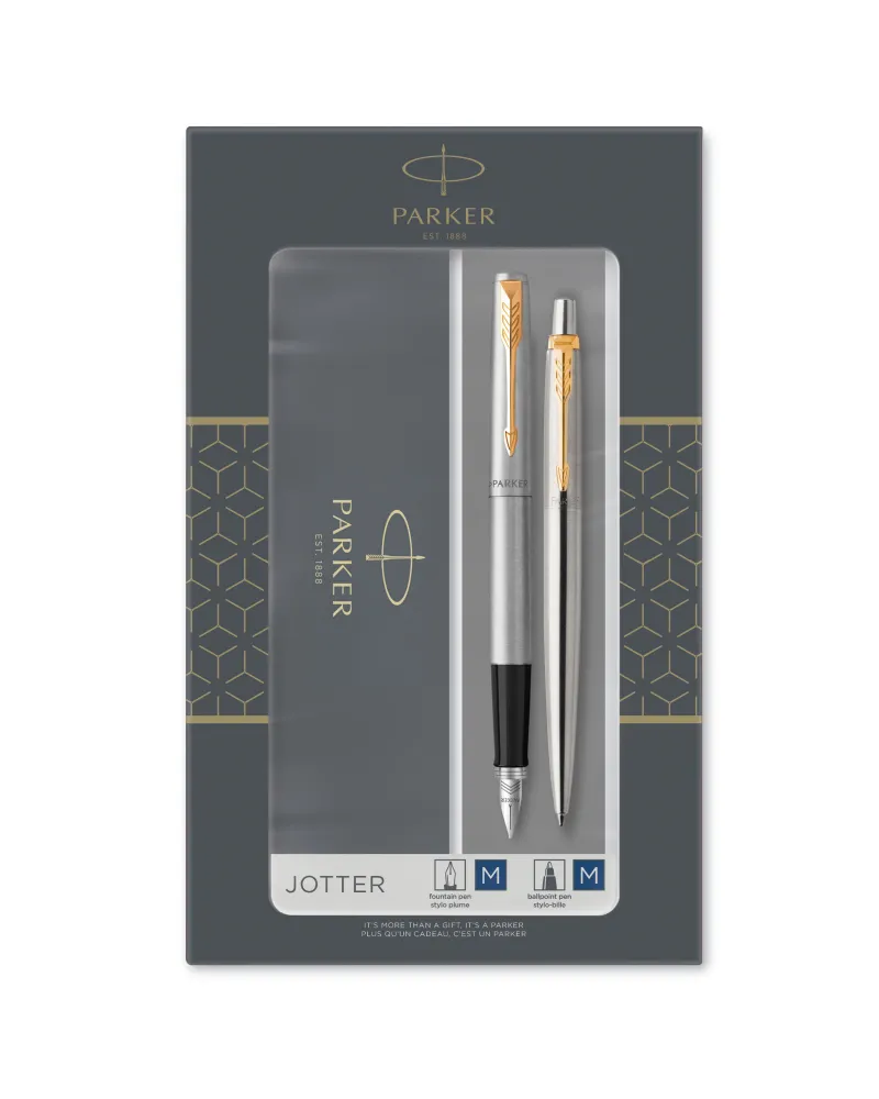 Zestaw upominkowy Duo Pióro+Długopis Jotter stalowy GT (2093257) Zestaw upominkowy Duo Pióro+Długopis Jotter stalowy GT (2093257)