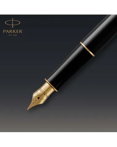 Zestaw Parker pi&oacute;ro i długopis Sonnet czarne GT (ZS001)